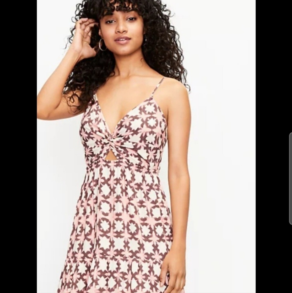 Loft Floral Pink and Brown Maxi Dress 2p Will Take Best Offer